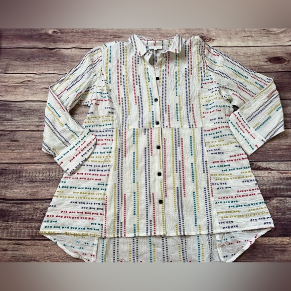 Habitat White Peruvian Weave Tunic Top Shirt Women's Small NEW NWOT 10 - Picture 1 of 2